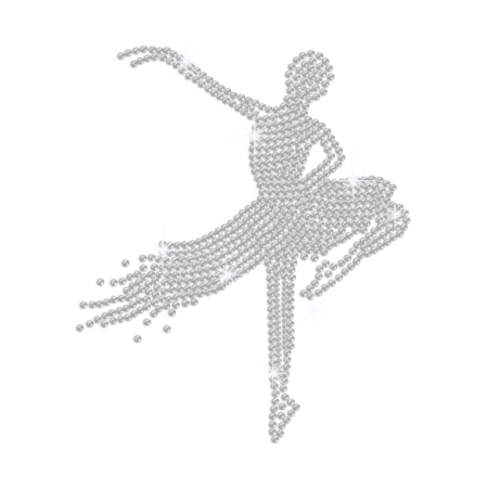 Crystal Ballet Iron on Rhinestone Transfer Motif