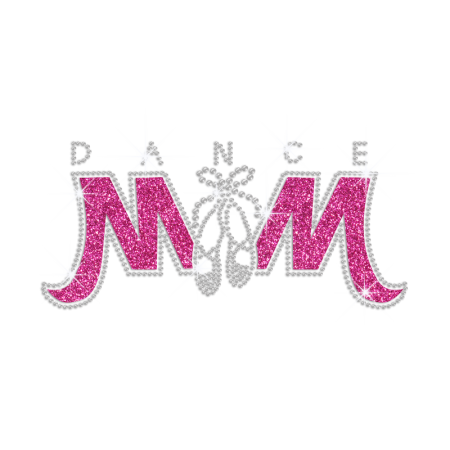 Glittering Dance Mom Iron on Rhinestone Transfer Decal