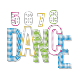 Dance with Rhythm Iron on Rhinestone Transfer Decal