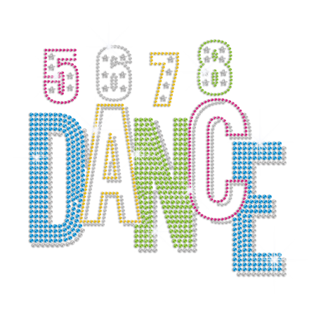 Dance with Rhythm Iron on Rhinestone Transfer Decal