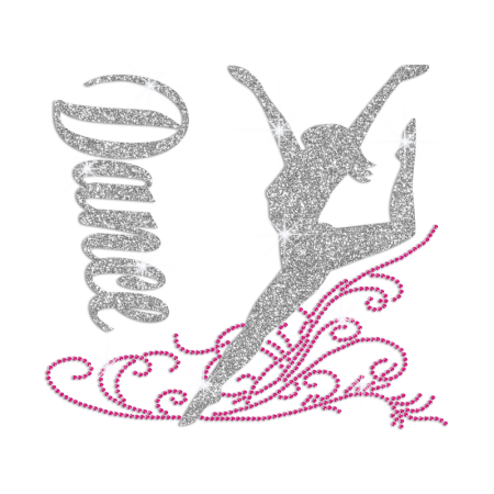 Glittering Dance Iron on Rhinestone Transfer Decal