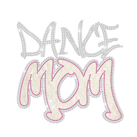 Glittering Dance Mom Iron on Nailhead Transfer Decal