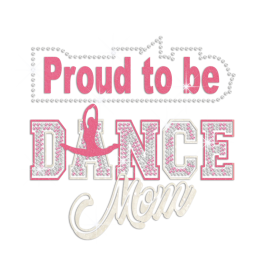 Proud To Be Cheer Mom Iron on Glitter Nailhead Transfer Decal