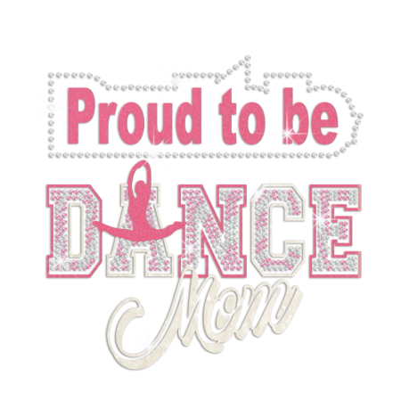 Proud To Be Cheer Mom Iron on Glitter Nailhead Transfer Decal