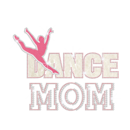 Glittering Jumping Dance Mom Iron on Nailhead Transfer Motif