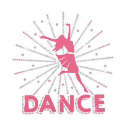 Glittering Stretch Arms And Dance Iron on Rhinestone Transfer Motif