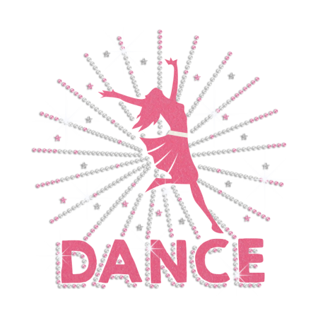 Glittering Stretch Arms And Dance Iron on Rhinestone Transfer Motif