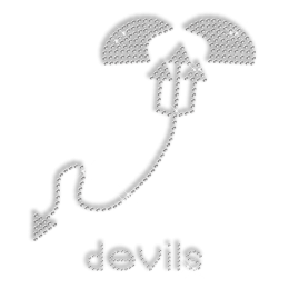 Customized Iron on Rhinestone Devil Transfer