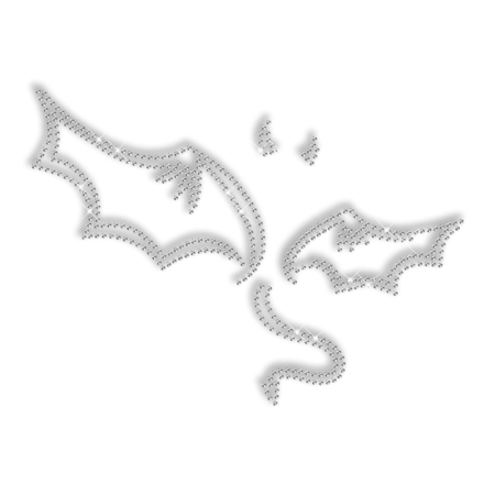 Devil Symbol Crystal Iron on Motif Pattern