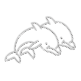 Hotfix Flatback Rhinestone Dolphin Transfer