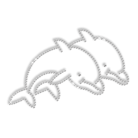 Hotfix Flatback Rhinestone Dolphin Transfer