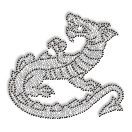 Sparkling Rhinestone Iron on Crystal Dragon Motif for Clothes