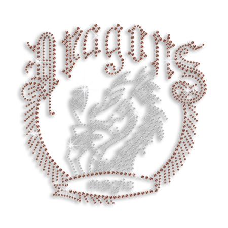 Cool  Dragon Magic with Dragon Customized Ironon Rhinestone Design for Man