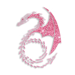 Pink Dragon Hotfix Rhinestone Transfer Custom for Garments