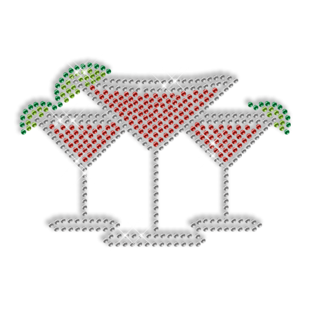 Shiny Rhinestone Drinks Transfer Iron ons