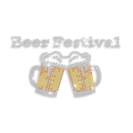 Fantastic Beer Festival Drink Iron-on Rhinestone Transfer Design