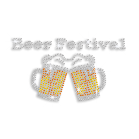 Fantastic Beer Festival Drink Iron-on Rhinestone Transfer Design