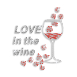 Love in the Wine Drinks Iron-on Rhinestone Transfer