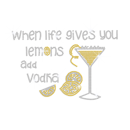 Life as Lemons Add Vodka Hotfix Rhinestone Transfer