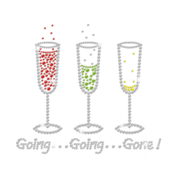 Funny Drink Till Out of Control Iron on Rhinestone Transfer