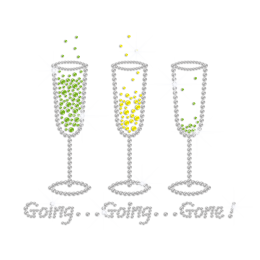 Drink Wine & Enjoy Life Iron on Rhinestone Transfer