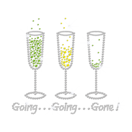 Drink Wine & Enjoy Life Iron on Rhinestone Transfer