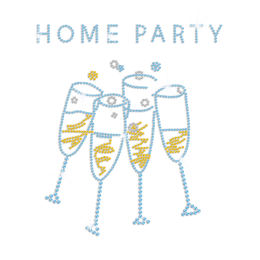 Home Party Iron on Rhinestone Transfer