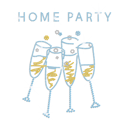 Home Party Iron on Rhinestone Transfer