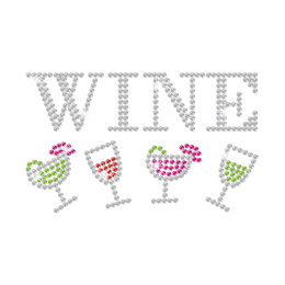 Wholesale Wine Iron on Rhinestone Transfer