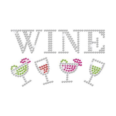 Wholesale Wine Iron on Rhinestone Transfer