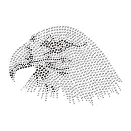 Keen Crystal Eagle Head Iron on Rhinestone Motif