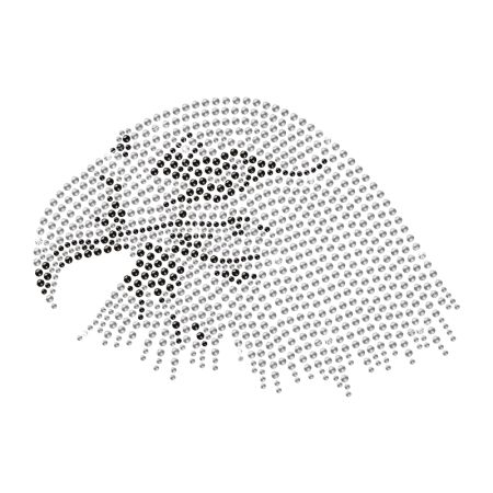 Keen Crystal Eagle Head Iron on Rhinestone Motif