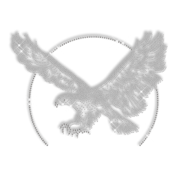 Shining Rhinestone Pure Crystal Eagle Iron on Transfer Motif for Clothes