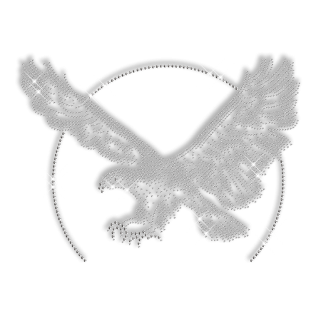 Shining Rhinestone Pure Crystal Eagle Iron on Transfer Motif for Clothes