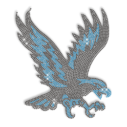 Rhinestone Blue and Black Prints Eagle Iron on Transfer Design for Clothes