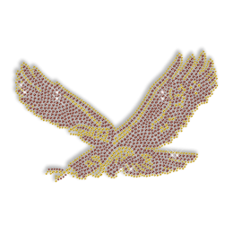 Shining Rhinestone Awesome Brown Flying Eagle Iron on Transfer Pattern for Clothes