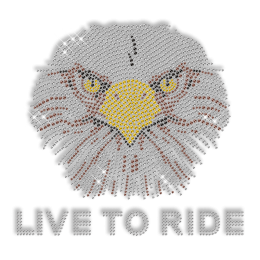 Shining Rhinestone Live to Ride Eagle Iron on Transfer Design for Clothes