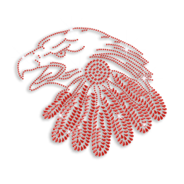 Warm Red Eagle Custom Hotfix Rhinestone Transfer for Clothes