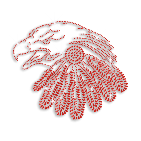 Warm Red Eagle Custom Hotfix Rhinestone Transfer for Clothes