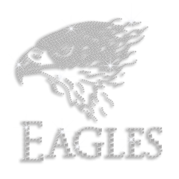 Shining Eagle with Words Hotfix Rhinestone Transfer for Man