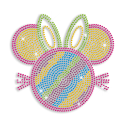 Colorful Rabbit Rhinestone Ironon Transfer