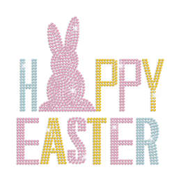 Happy Easter Iron on Nailhead Transfer Motif