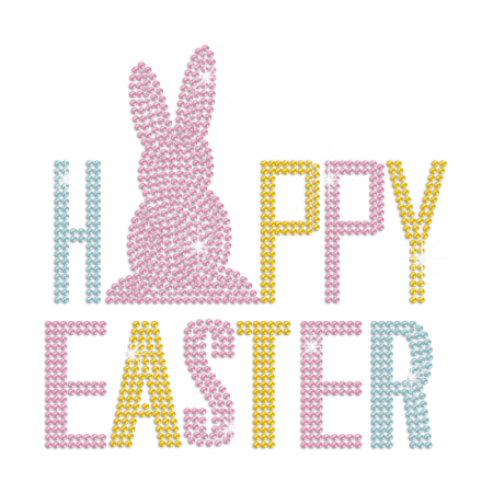 Happy Easter Iron on Nailhead Transfer Motif