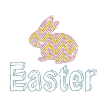 Lovely Easter Rabbit Iron-on Flatback Nailhead Transfer
