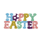 Colorful Happy Easter Iron on Glitter Rhinestone Transfer Decal