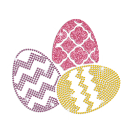 Wholesale Glittering Easter Egg Iron on Rhinestone Transfer Motif