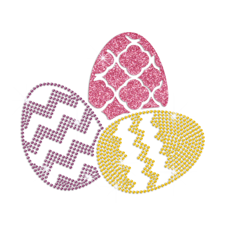 Wholesale Glittering Easter Egg Iron on Rhinestone Transfer Motif