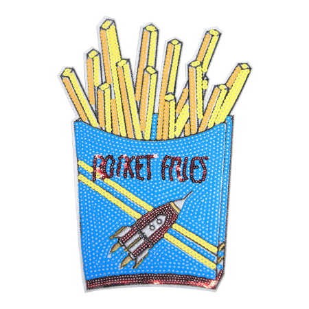 Custom French Fries Patch of Embroidery for Fashional Trend