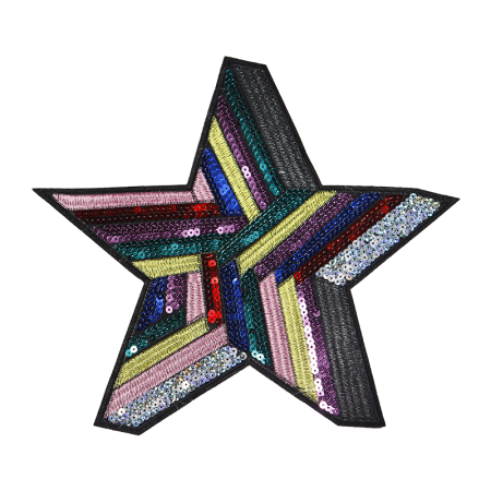 New Arriving Colorful Star Embroidered Patch with Different Materials