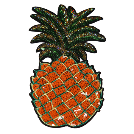 Funny Pineapple Sequined Embroidery for Summer Theme